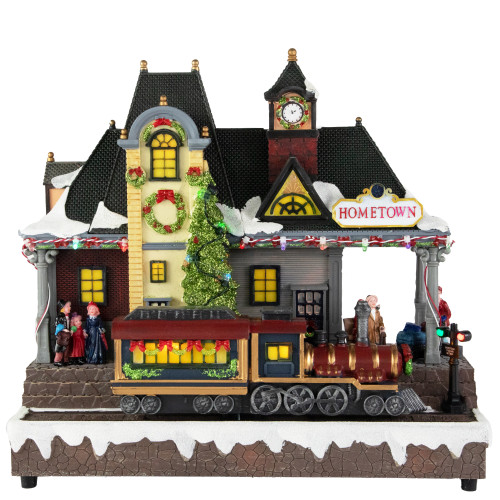 LED Lighted and Musical Christmas Train Village Display - 13" - IMAGE 1