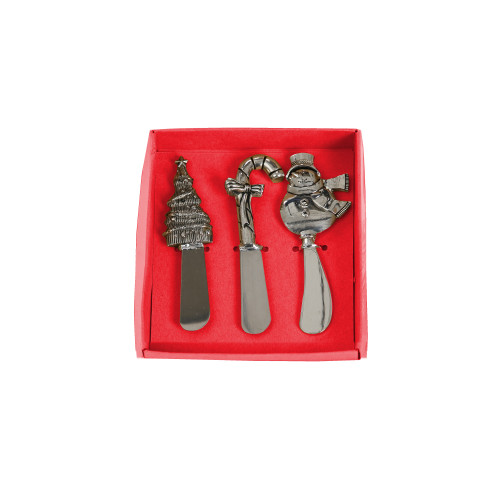 Set of 3 Silver Stainless Steel Holiday Spreader - IMAGE 1