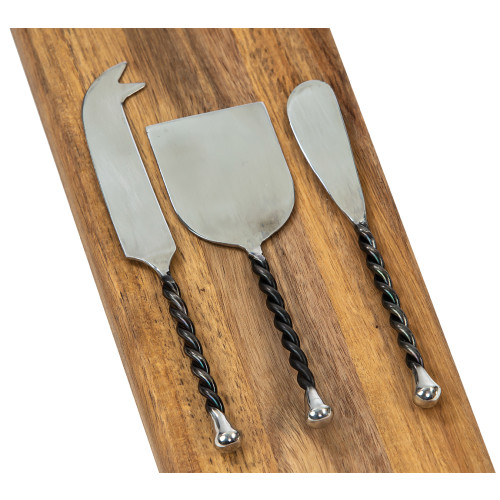 Set of 3 Black and Stainless Steel Artisan Cheese Tools 8" - IMAGE 1