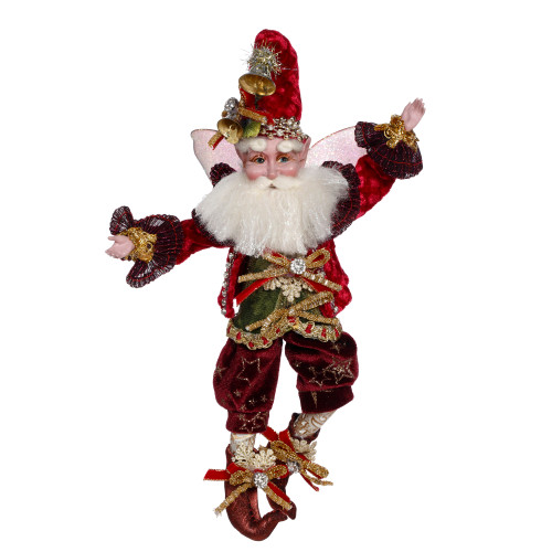 Mark Roberts Burgundy and Green Wonderful Time Christmas Fairy - Small 10" - IMAGE 1