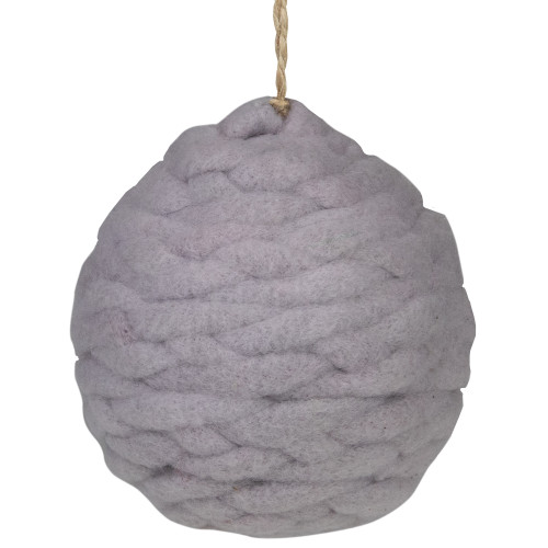 Gray Knit Shatterproof Christmas Ball Ornament 3.25" (80 mm) - IMAGE 1
