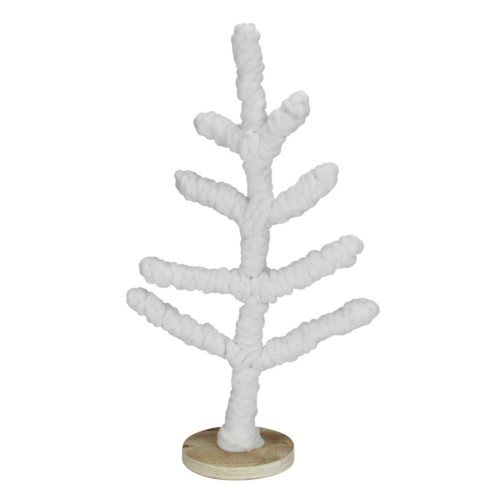 Yarn Wrapped Christmas Tree - 19.5" - White - IMAGE 1