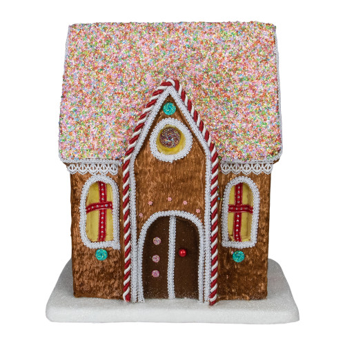 14.5" Gingerbread Kisses Christmas Gingerbread House - IMAGE 1
