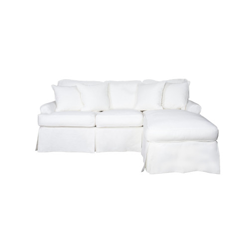 85 White Fabric Slipcover For T Cushion Sectional Sofa With