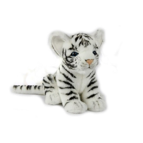 Handcrafted Plush Tiger Cub Stuffed Animal - 6.5" - White and Black - Set of 6 - IMAGE 1