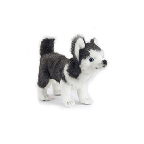 Handcrafted Standing Husky Pup Stuffed Plush Animal - 11" - Gray and White - Set of 4 - IMAGE 1