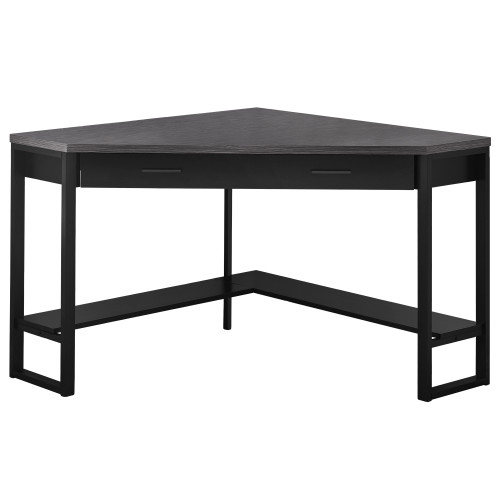 42" Black and Gray L-Shaped Contemporary Computer Desk - IMAGE 1