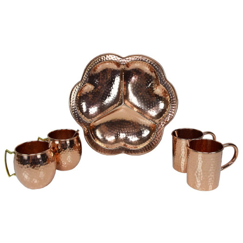 9pc Copper Traditional Handcrafted Party Set 13" - IMAGE 1
