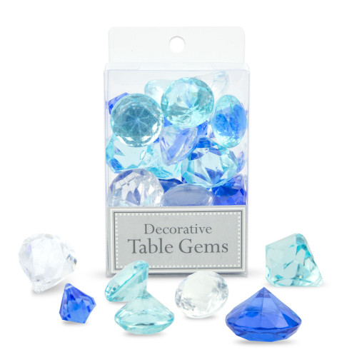 6 Royal Blue Crystal Clear Diamond Shaped Home Decor Table Gems Christmas Central