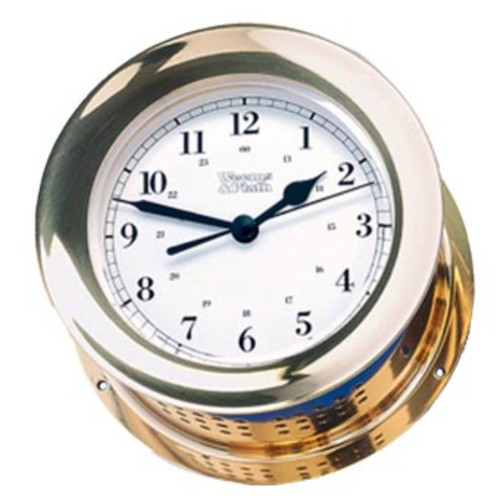 8" White and Gold Traditional Round Shaped Clock - IMAGE 1