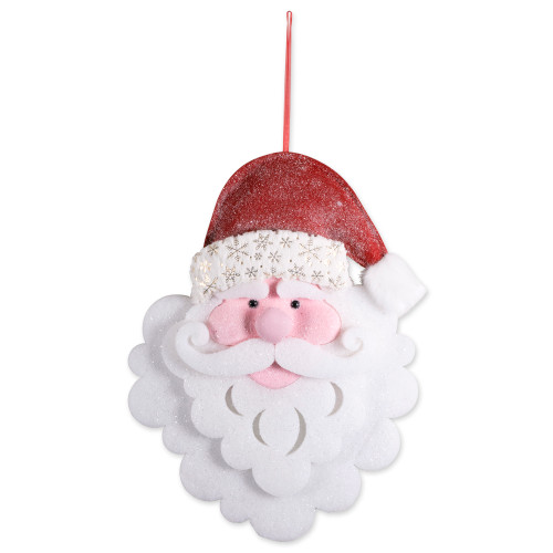 27.5'' White Christmas Hanging Santa Figurine with Red Hat - IMAGE 1