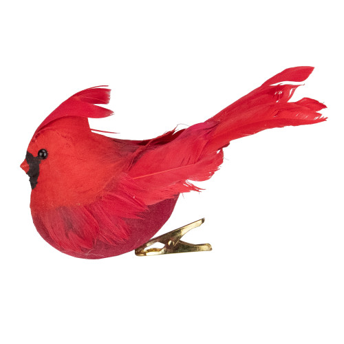 5" Red Cardinal Clip-On Christmas Ornament - IMAGE 1