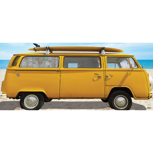 Vintage Style Bus Double Car Garage Door Banner - 7' x 16' - IMAGE 1