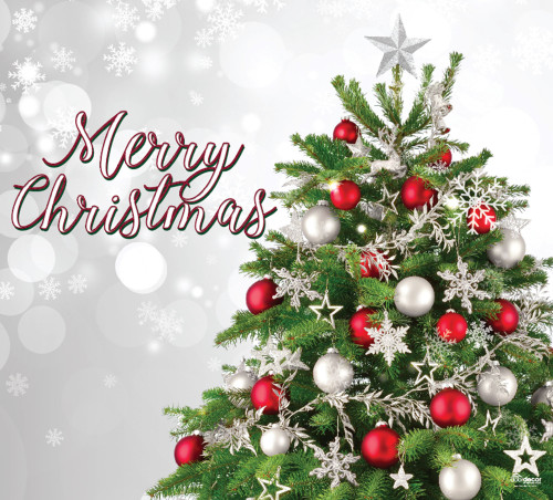 Merry Christmas Tree Single Car Garage Door Banner - 7' x 8' - IMAGE 1