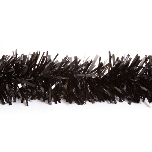 25' Black Metallic Twist Novelty Christmas Garland - IMAGE 1