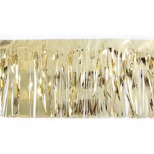 15" x 10' Gold Solid Christmas Fringe Party Streamer - IMAGE 1