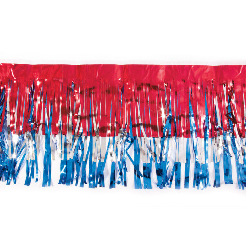 15" x 10' Red and Blue Christmas Fringe Party Streamer - IMAGE 1