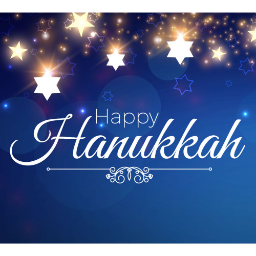 7' x 8' Blue and White Hanukkah Menorah Split Car Garage Door Banner - IMAGE 1