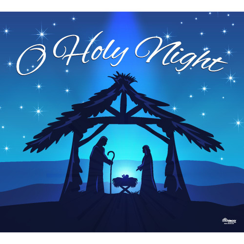 O Holy Night Nativity Single Car Garage Door Christmas Banner - 7' x 8' - IMAGE 1