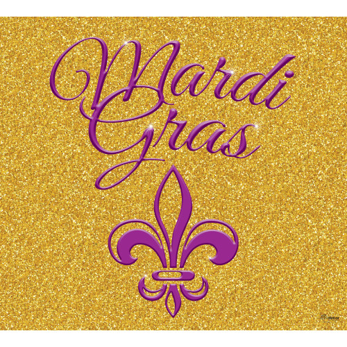 Mardi Gras Fleur de Lis Single Car Garage Banner - 7' x 8' - IMAGE 1
