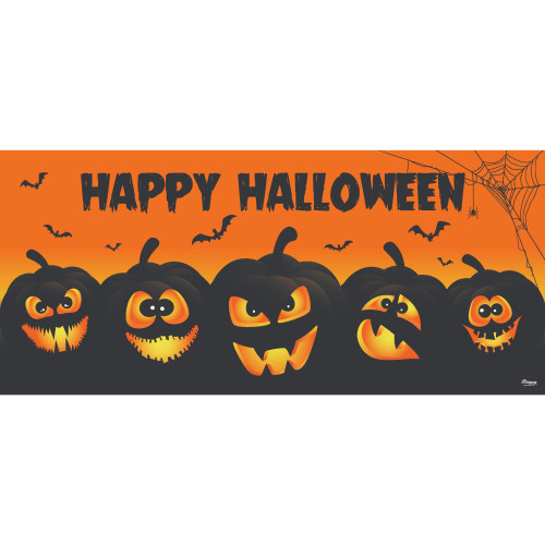 Happy Halloween Jack-O-Lanterns Double Car Garage Door Banner - 7' x 16' - IMAGE 1