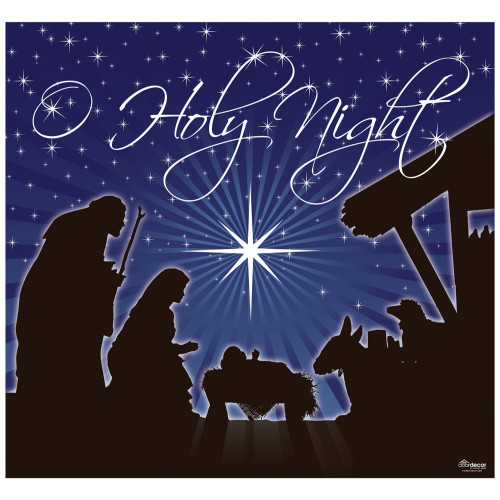 O Holy Night with Star of Bethlehem Single Car Garage Door Christmas Banner - 7' x 8' - IMAGE 1