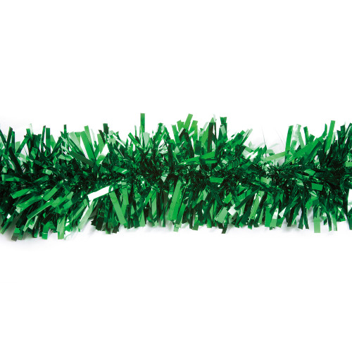 25' Sparkly Green Twist Tinsel Christmas Garland - Unlit - IMAGE 1