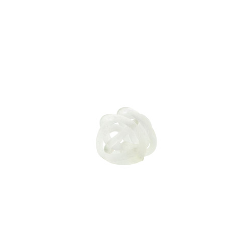 Solid Glass Knot Decoration - 6" - White - IMAGE 1