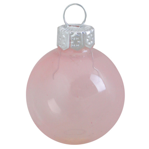 Transparent Glass Christmas Ball Ornaments - 3.25" (80mm) - Pale Pink - 8ct - IMAGE 1