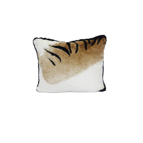Set of Two Brown and Black Tiger Print Throw Pillows 21" - IMAGE 1