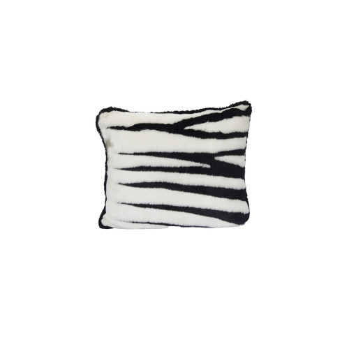 Set of Two Black and White Zebra Print Throw Pillows 21" - IMAGE 1