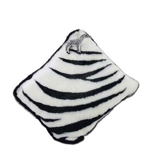 Zebra Printed Rectangular Throw Pillow - 21" - White and Black - Set of 2 - IMAGE 1