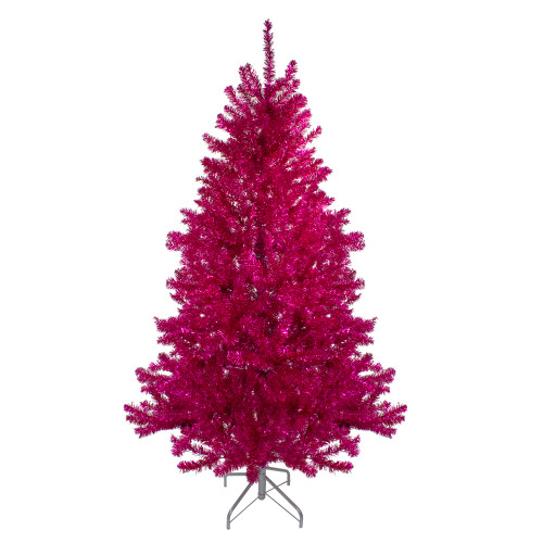 6' Metallic Pink Tinsel Artificial Christmas Tree - Unlit - IMAGE 1