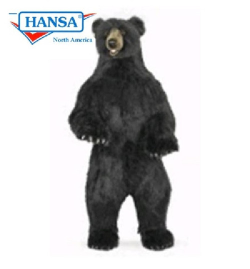 59.75" Life-Size Handcrafted Black Bear Stuffed Animal - IMAGE 1