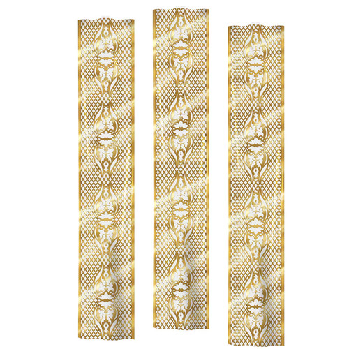 Pack of 12 Gold Lattice Entertainment Party Panels Hanging Decorations 6' - IMAGE 1