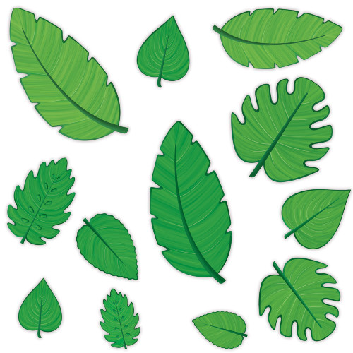 144 Counts Tropical Leaf Entertainment Cutouts 12” - IMAGE 1