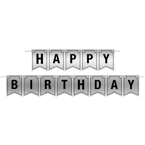 Set of 12 Foil Happy Birthday Party Hanging Banner Streamer 12' - IMAGE 1