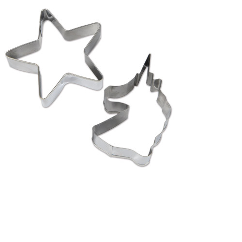 24 Counts Unicorn and Star Aluminum Cookie Cutters 3.5” - IMAGE 1