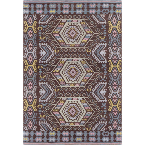 4' x 6' Umber Brown and Gray Contemporary Style Rectangular Area Throw Rug - IMAGE 1