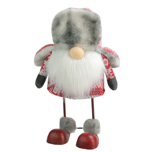 14" Nordic Trapper Hat Bouncy Gnome Table Top Christmas Decoration - IMAGE 1