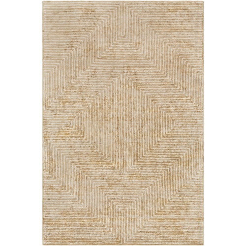 9' x 13' Contemporary Style Camel Brown and Beige Rectangular Area Throw Rug - IMAGE 1