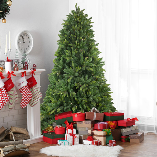 7.5' Pre-Lit Full Gunnison Pine Artificial Christmas Tree - Warm White LED Lights - IMAGE 1
