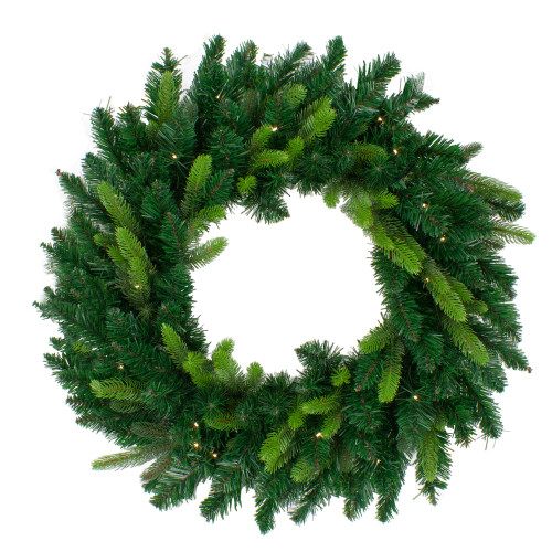 Real Touch™️ Pre-Lit Gunnison Pine Artificial Christmas Wreath - 48" - Clear Lights - IMAGE 1