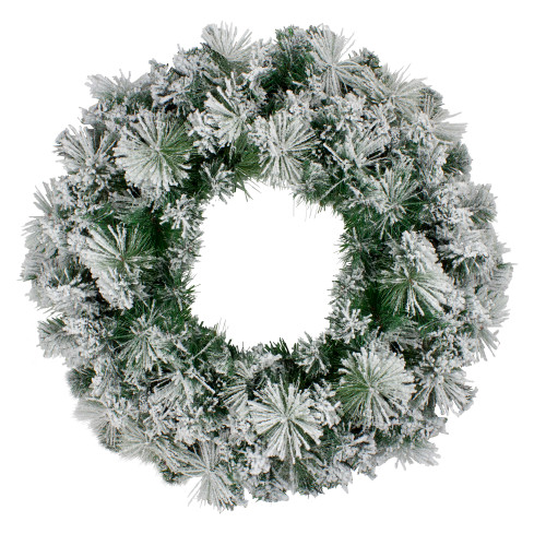 Flocked Somerset Spruce Artificial Christmas Wreath - 36-Inch, Unlit - IMAGE 1