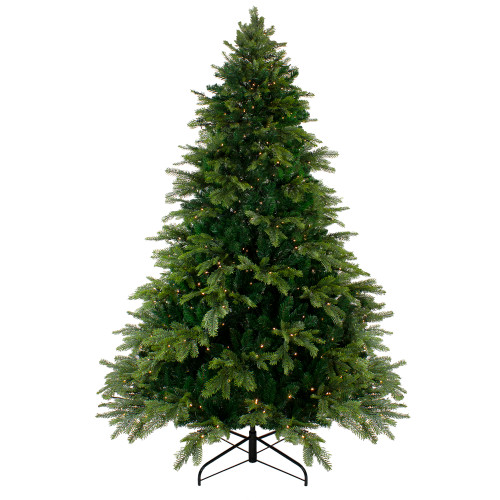9' Woodcrest Pine Artificial Christmas Tree - Warm White LED Lights - IMAGE 1