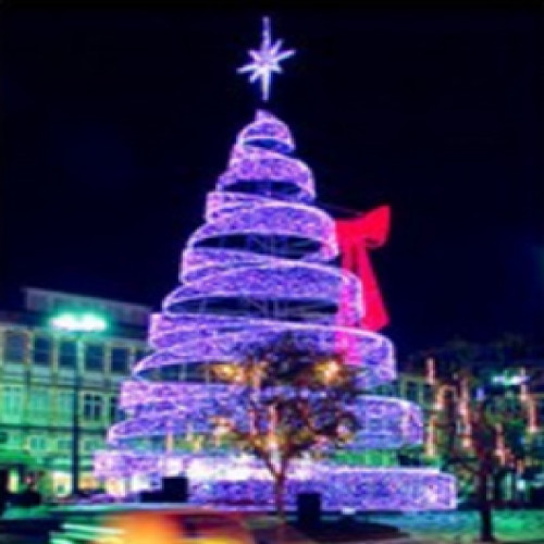 13ft Pre-Lit Commercial Grade LED Spiral Christmas Tree with Bow - IMAGE 1