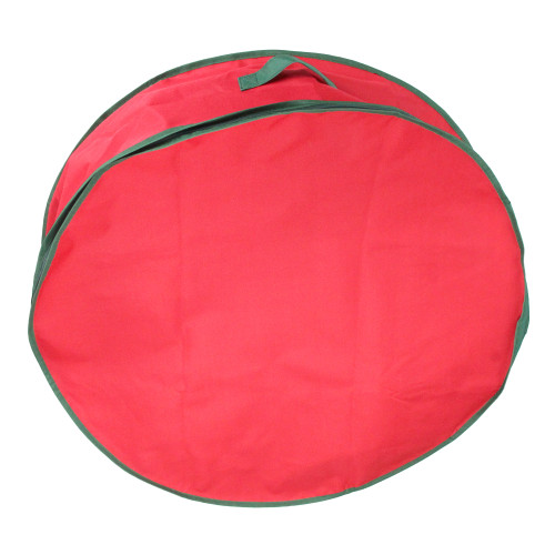36” Red and Green Christmas Wreath Storage Bag - IMAGE 1
