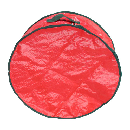 Christmas Wreath Zippered Storage Bag with Handle - 24" - IMAGE 1