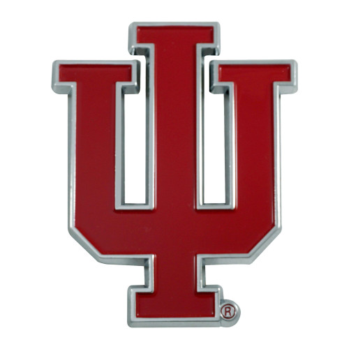3" Red and Gray NCAA Indiana Hoosiers 3D Emblem - IMAGE 1