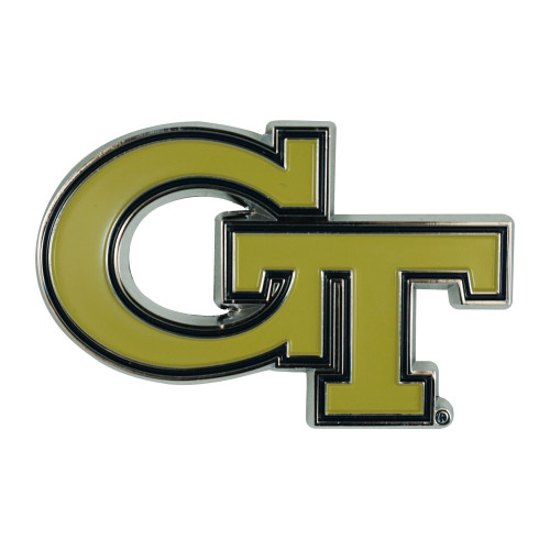 3" Gold and Black NCAA Georgia Tech Yellow Jackets 3D Emblem - IMAGE 1